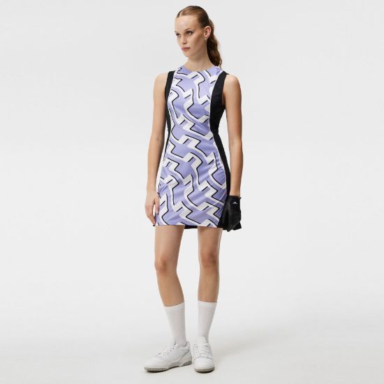 HELENA PRINT GOLF DRESS - BRIDGE WAVE SWEET LAVENDER