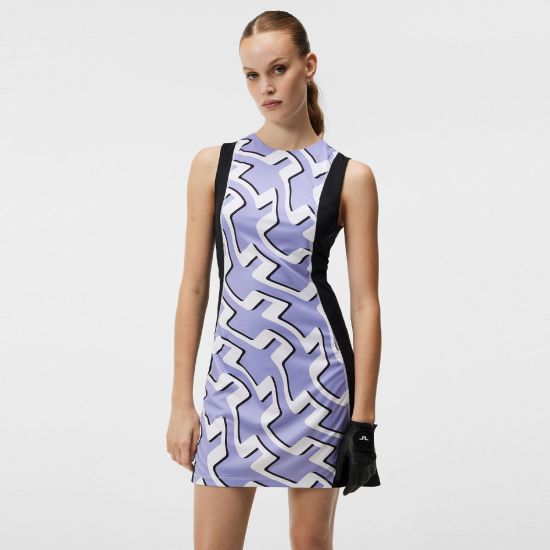 HELENA PRINT GOLF DRESS - BRIDGE WAVE SWEET LAVENDER