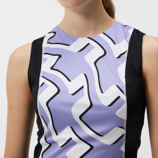 HELENA PRINT GOLF DRESS - BRIDGE WAVE SWEET LAVENDER